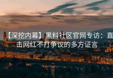 【深挖内幕】黑料社区官网专访：直击网红不打争议的多方证言