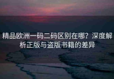 精品欧洲一码二码区别在哪？深度解析正版与盗版书籍的差异