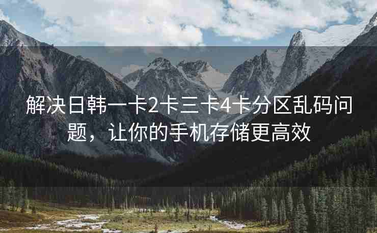 解决日韩一卡2卡三卡4卡分区乱码问题,让你的手机存储更高效 解决日韩一卡2卡三卡4卡分区乱码问题,让你的手机存储更高效